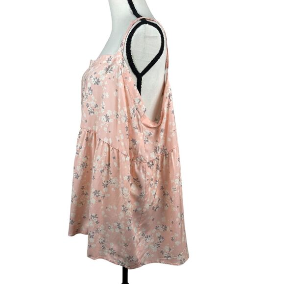 Torrid Women’s Babydoll Tank Top Plus Size 4 (4X) Pink Floral Square Neck NWT - Picture 5 of 10